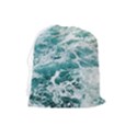 Blue Crashing Ocean Wave Drawstring Pouch (Large) View2