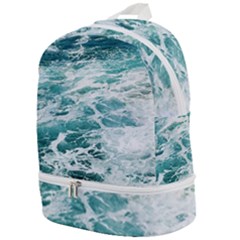 Blue Crashing Ocean Wave Zip Bottom Backpack by Jack14