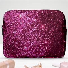 Pink Glitter Make Up Pouch (large) by Amaryn4rt