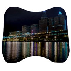 Cleveland Building City By Night Velour Head Support Cushion by Amaryn4rt