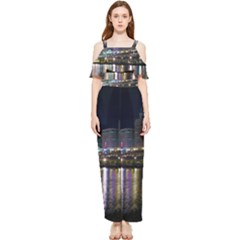 Cleveland Building City By Night Draped Sleeveless Chiffon Jumpsuit by Amaryn4rt