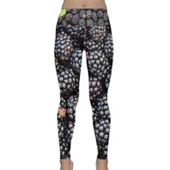 Blackberries-background-black-dark Lightweight Velour Classic Yoga Leggings by Amaryn4rt