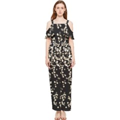 Christmas-bokeh-lights-background Draped Sleeveless Chiffon Jumpsuit by Amaryn4rt