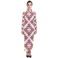 Christmas-wallpaper-background Turtleneck Maxi Dress by Amaryn4rt