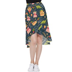 Colorful-funny-christmas-pattern Merry Christmas Xmas Frill Hi Low Chiffon Skirt by Amaryn4rt