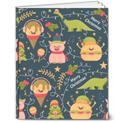 Colorful-funny-christmas-pattern Merry Christmas Xmas 8  X 10  Softcover Notebook by Amaryn4rt