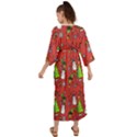 Santa Snowman Gift Holiday Christmas Cartoon Grecian Style  Maxi Dress View2