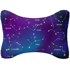 Realistic-night-sky-poster-with-constellations Seat Head Rest Cushion by Amaryn4rt