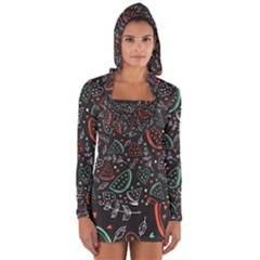 Seamless-vector-pattern-with-watermelons-mint -- Long Sleeve Hooded T-shirt by Amaryn4rt