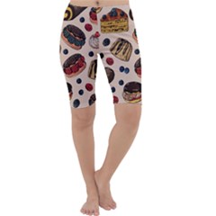 Seamless-pattern-with-sweet-cakes-berries Cropped Leggings  by Amaryn4rt
