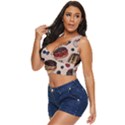 Seamless-pattern-with-sweet-cakes-berries Women s Sleeveless Wrap Top View2