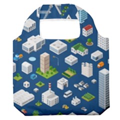 Isometric-seamless-pattern-megapolis Premium Foldable Grocery Recycle Bag by Amaryn4rt