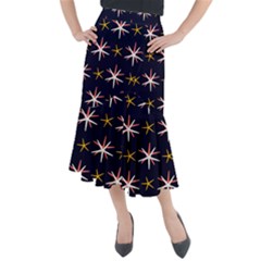 Sea-stars-pattern-sea-texture Midi Mermaid Skirt by Amaryn4rt