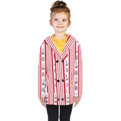 Nautical-papers-nautical-background Kids  Double Breasted Button Coat by Amaryn4rt