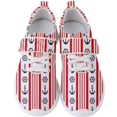 Nautical-papers-nautical-background Men s Velcro Strap Shoes by Amaryn4rt