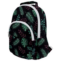 Abstract-seamless-pattern-with-tropical-leaves-hand-draw-texture-vector Rounded Multi Pocket Backpack by Amaryn4rt