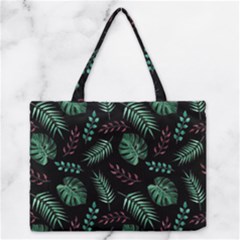 Abstract-seamless-pattern-with-tropical-leaves-hand-draw-texture-vector Zipper Medium Tote Bag by Amaryn4rt