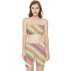 Pattern Design Abstract Pastels Stretch Shorts And Tube Top Set by Pakjumat
