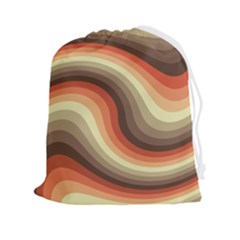 Twirl Swirl Waves Pattern Drawstring Pouch (2xl) by Pakjumat