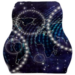 Continents Stars Networks Internet Car Seat Velour Cushion  by Pakjumat