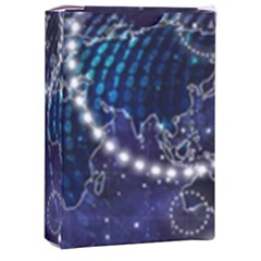 Continents Stars Networks Internet Playing Cards Single Design (rectangle) With Custom Box by Pakjumat