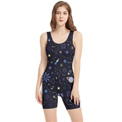 Starry Night  Space Constellations  Stars  Galaxy  Universe Graphic  Illustration Women s Wrestling Singlet by Pakjumat