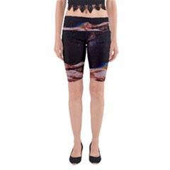 Retro Vintage Space Galaxy Yoga Cropped Leggings by Pakjumat