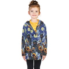 Starry Surreal Psychedelic Astronaut Space Kids  Double Breasted Button Coat by Pakjumat