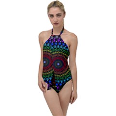 3d Psychedelic Shape Circle Dots Color Go With The Flow One Piece Swimsuit by Modalart