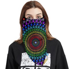 3d Psychedelic Shape Circle Dots Color Face Covering Bandana (triangle) by Modalart