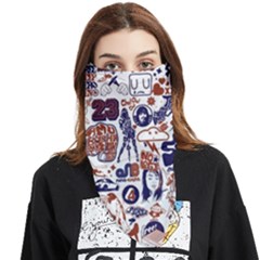 Artistic Psychedelic Doodle Face Covering Bandana (triangle) by Modalart
