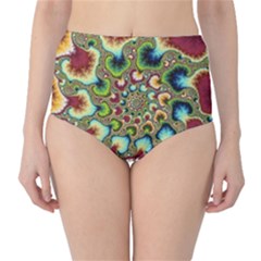 Colorful Psychedelic Fractal Trippy Classic High-waist Bikini Bottoms by Modalart