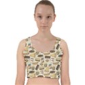 Junk Food Hipster Pattern Velvet Racer Back Crop Top View1