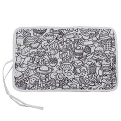 Food Doodle Pattern Pen Storage Case (l) by Sarkoni