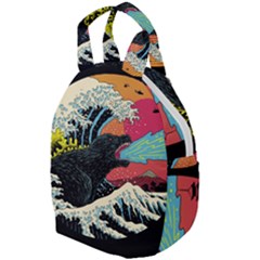 Retro Wave Kaiju Godzilla Japanese Pop Art Style Travel Backpack by Modalart