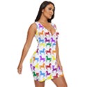 Colorful Horse Background Wallpaper Draped Bodycon Dress View3
