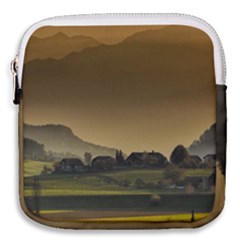 Mountains Village Trees Hills Mini Square Pouch by Sarkoni