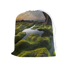 Coast Algae Sea Beach Shore Drawstring Pouch (xl) by Sarkoni