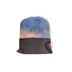 Landscape Sky Clouds Mountain Road Drawstring Pouch (medium) by Sarkoni