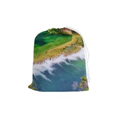 River Waterfall Drawstring Pouch (medium) by Sarkoni