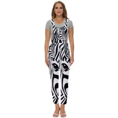Animal Cute Pattern Art Zebra Women s Pinafore Overalls Jumpsuit by Amaryn4rt
