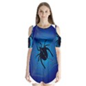 Spider On Web Shoulder Cutout Velvet One Piece View1