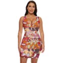 Abstract Abstraction Pattern Moder Draped Bodycon Dress View1