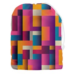 Abstract Background Geometry Blocks Drawstring Pouch (3xl) by Amaryn4rt
