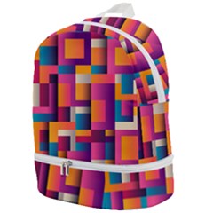 Abstract Background Geometry Blocks Zip Bottom Backpack by Amaryn4rt