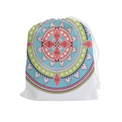 Drawing Mandala Art Drawstring Pouch (xl) by Amaryn4rt