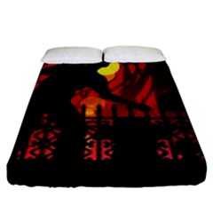 Horror Zombie Ghosts Creepy Fitted Sheet (king Size) by Amaryn4rt