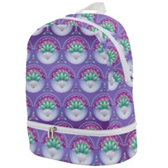 Background Floral Pattern Purple Zip Bottom Backpack by Amaryn4rt