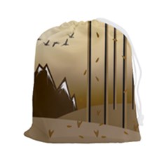 Landscape Trees Wallpaper Mountains Drawstring Pouch (2xl) by Sarkoni