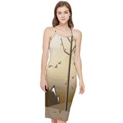 Landscape Trees Wallpaper Mountains Bodycon Cross Back Summer Dress by Sarkoni